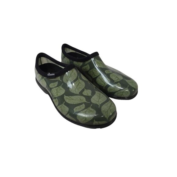 Sloggers Womens Rubber Clogs Size 10‎ Floral Green Cushioned Insoles Made USA - Picture 3 of 10